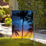 Night Sunset Sky And Palm Trees Print House Flag