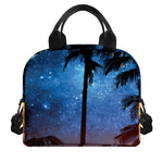 Night Sunset Sky And Palm Trees Print Insulated Lunch Bag