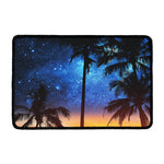 Night Sunset Sky And Palm Trees Print Kitchen Mat