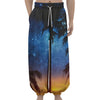 Night Sunset Sky And Palm Trees Print Lantern Pants