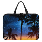 Night Sunset Sky And Palm Trees Print Laptop Sleeve With Handle