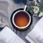 Night Sunset Sky And Palm Trees Print Leather Coaster Set