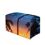 Night Sunset Sky And Palm Trees Print Leather Tissue Box Cover