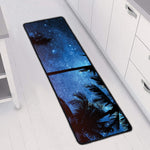 Night Sunset Sky And Palm Trees Print Long Kitchen Mat