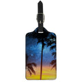 Night Sunset Sky And Palm Trees Print Luggage Tag