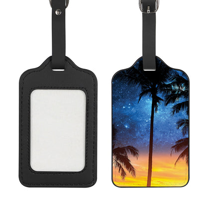Night Sunset Sky And Palm Trees Print Luggage Tag