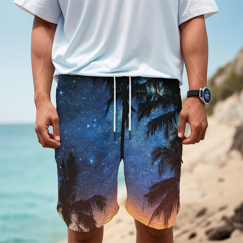 Night Sunset Sky And Palm Trees Print Men's Cargo Shorts