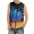 Night Sunset Sky And Palm Trees Print Men's Fitness Tank Top