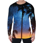 Night Sunset Sky And Palm Trees Print Men's Long Sleeve T-Shirt