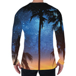 Night Sunset Sky And Palm Trees Print Men's Long Sleeve T-Shirt