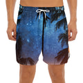 Night Sunset Sky And Palm Trees Print Men's Split Running Shorts