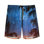 Night Sunset Sky And Palm Trees Print Men's Sports Shorts