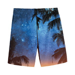 Night Sunset Sky And Palm Trees Print Men's Sports Shorts