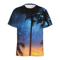 Night Sunset Sky And Palm Trees Print Men's Athletic T-Shirt