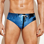 Night Sunset Sky And Palm Trees Print Men's Swim Briefs
