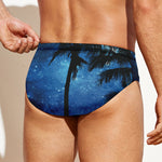 Night Sunset Sky And Palm Trees Print Men's Swim Briefs