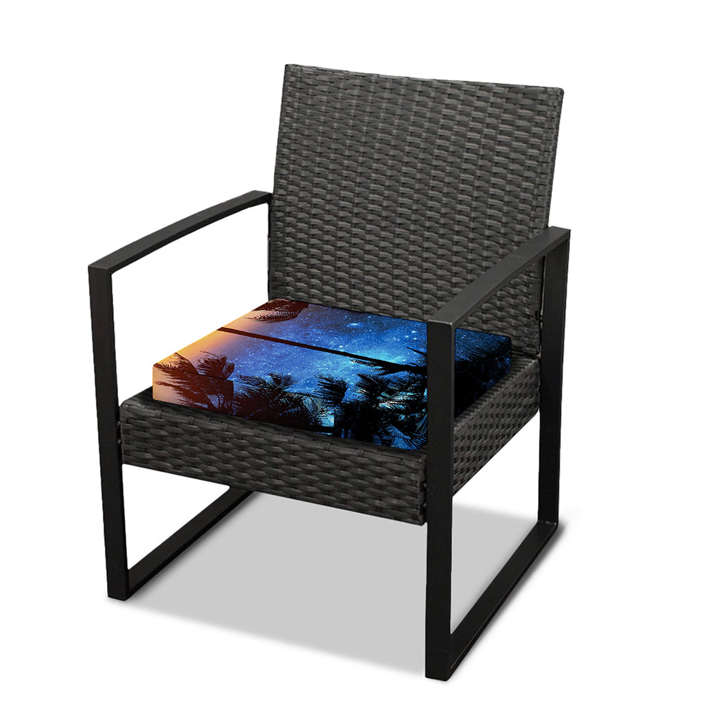 Night Sunset Sky And Palm Trees Print Outdoor Seat Cushion Cover