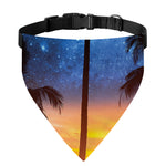 Night Sunset Sky And Palm Trees Print Over The Collar Dog Bandana