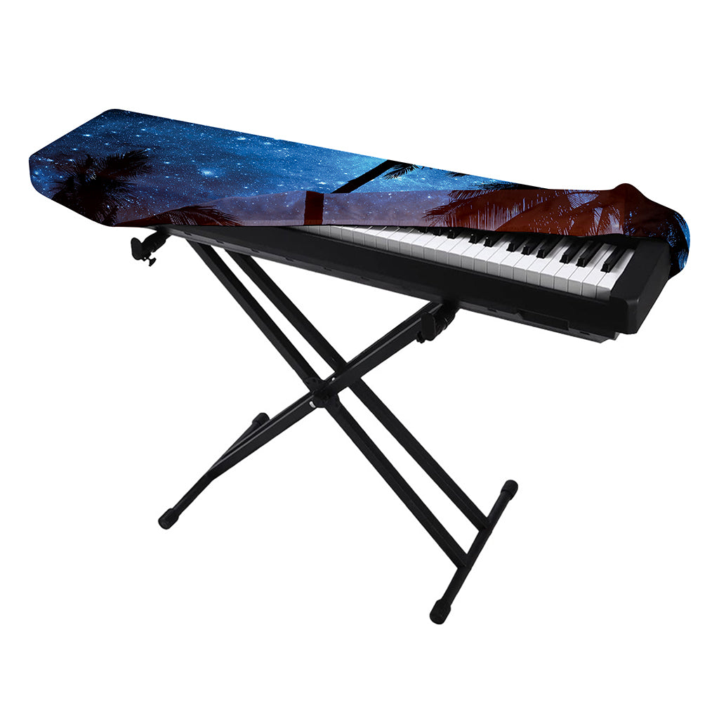 Night Sunset Sky And Palm Trees Print Piano Keyboard Cover