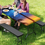 Night Sunset Sky And Palm Trees Print Picnic Table Cover