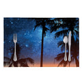 Night Sunset Sky And Palm Trees Print Placemat