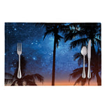 Night Sunset Sky And Palm Trees Print Placemat