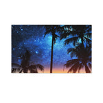 Night Sunset Sky And Palm Trees Print Polyester Flag
