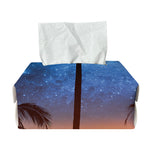 Night Sunset Sky And Palm Trees Print Rectangle Tissue Box Cover