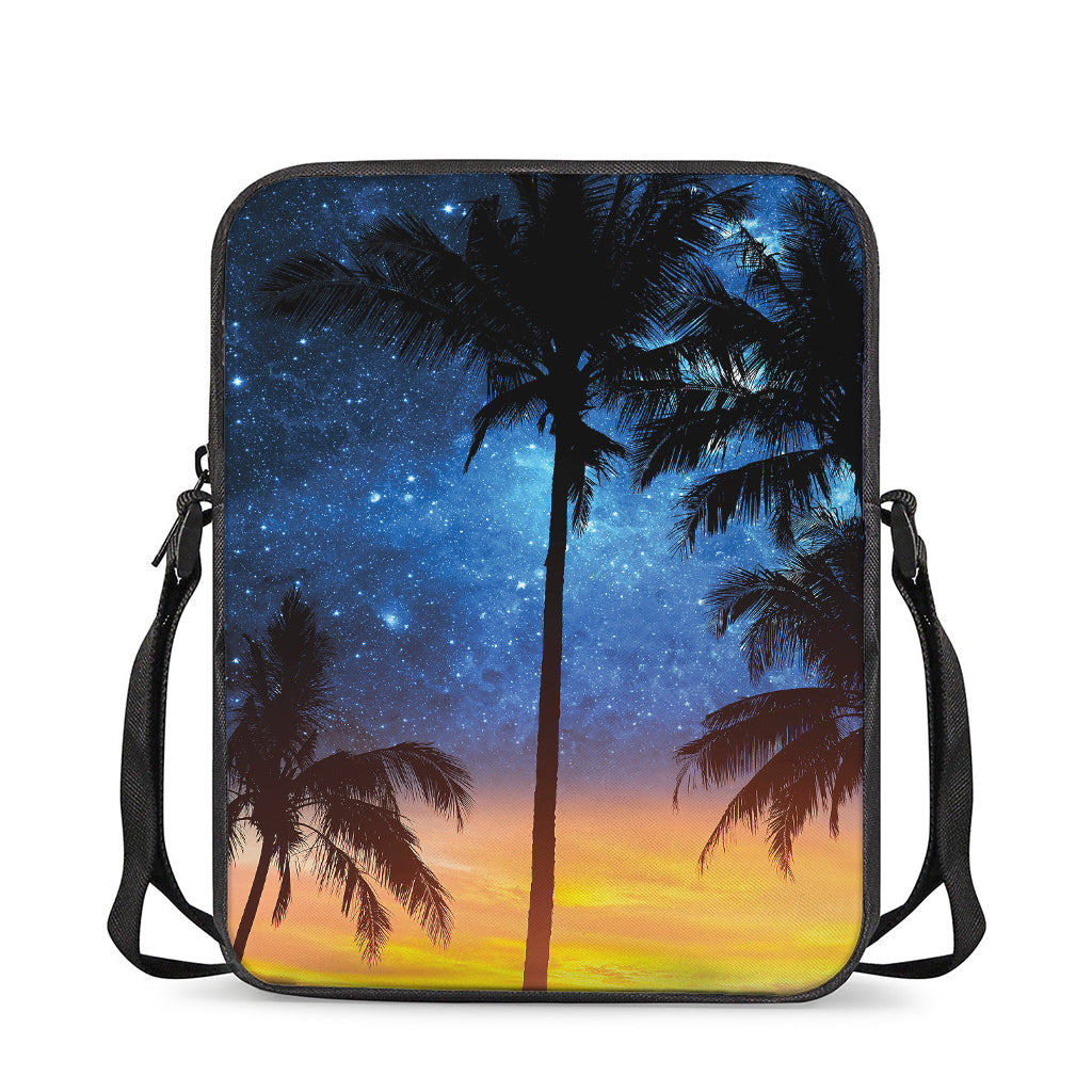 Night Sunset Sky And Palm Trees Print Rectangular Crossbody Bag