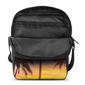 Night Sunset Sky And Palm Trees Print Rectangular Crossbody Bag