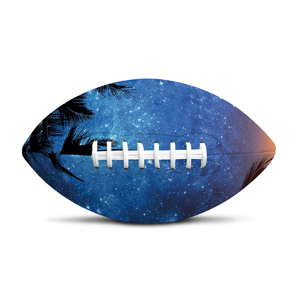 Night Sunset Sky And Palm Trees Print Rugby Ball