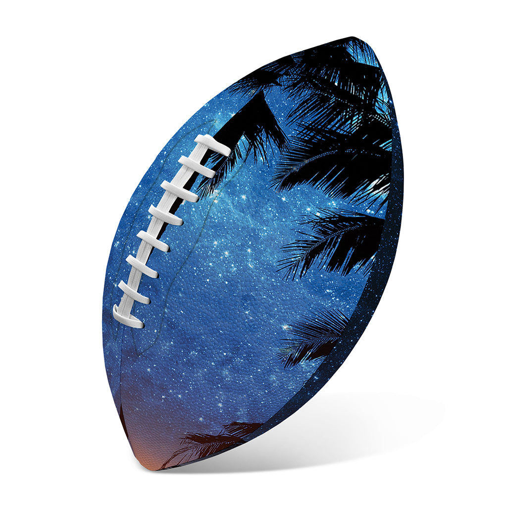 Night Sunset Sky And Palm Trees Print Rugby Ball