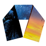 Night Sunset Sky And Palm Trees Print Scarf