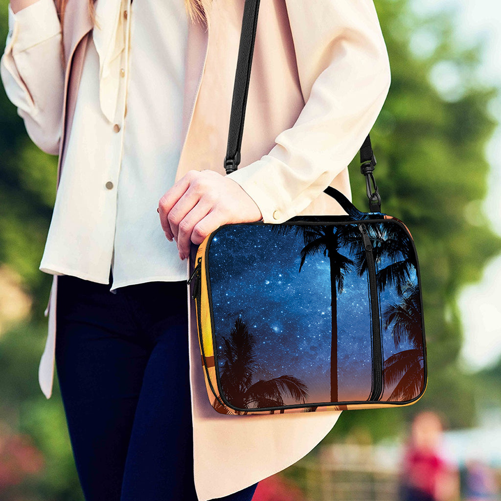 Night Sunset Sky And Palm Trees Print Shoulder Strap Bible Bag