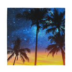 Night Sunset Sky And Palm Trees Print Silk Bandana