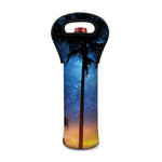 Night Sunset Sky And Palm Trees Print Single Neoprene Wine Tote