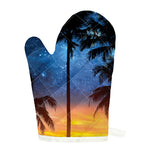 Night Sunset Sky And Palm Trees Print Single Oven Mitt
