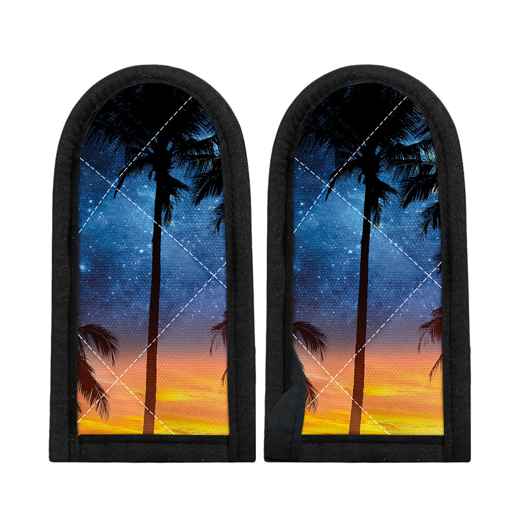 Night Sunset Sky And Palm Trees Print Skillet Handle Cover