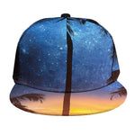 Night Sunset Sky And Palm Trees Print Snapback Cap