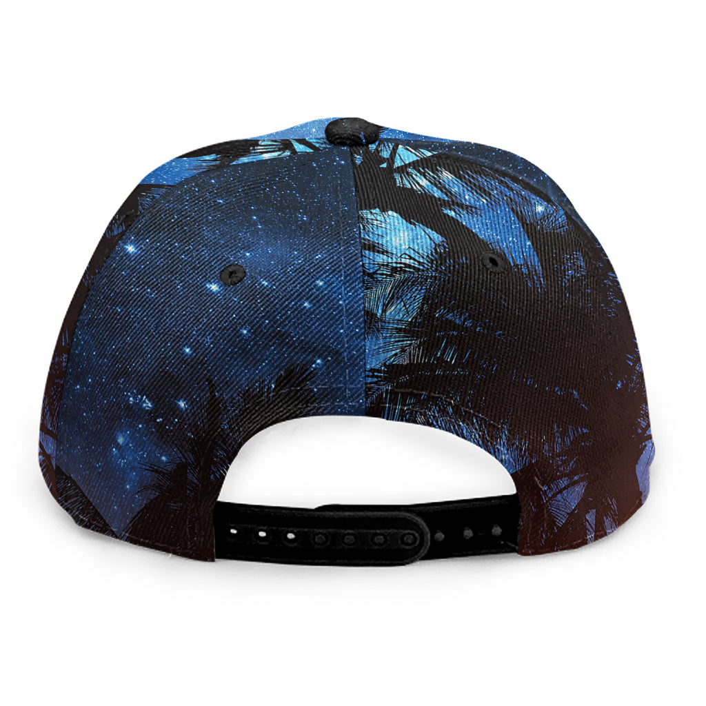 Night Sunset Sky And Palm Trees Print Snapback Cap
