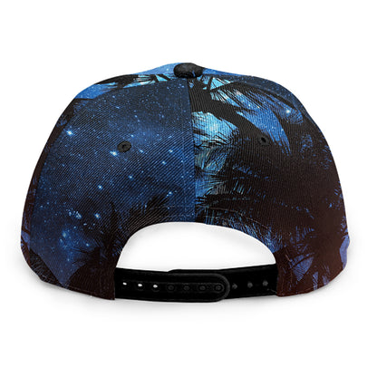 Night Sunset Sky And Palm Trees Print Snapback Cap