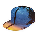 Night Sunset Sky And Palm Trees Print Snapback Cap