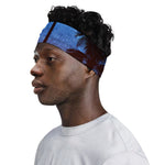 Night Sunset Sky And Palm Trees Print Sports Headband