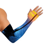 Night Sunset Sky And Palm Trees Print Sun Protection Arm Sleeves