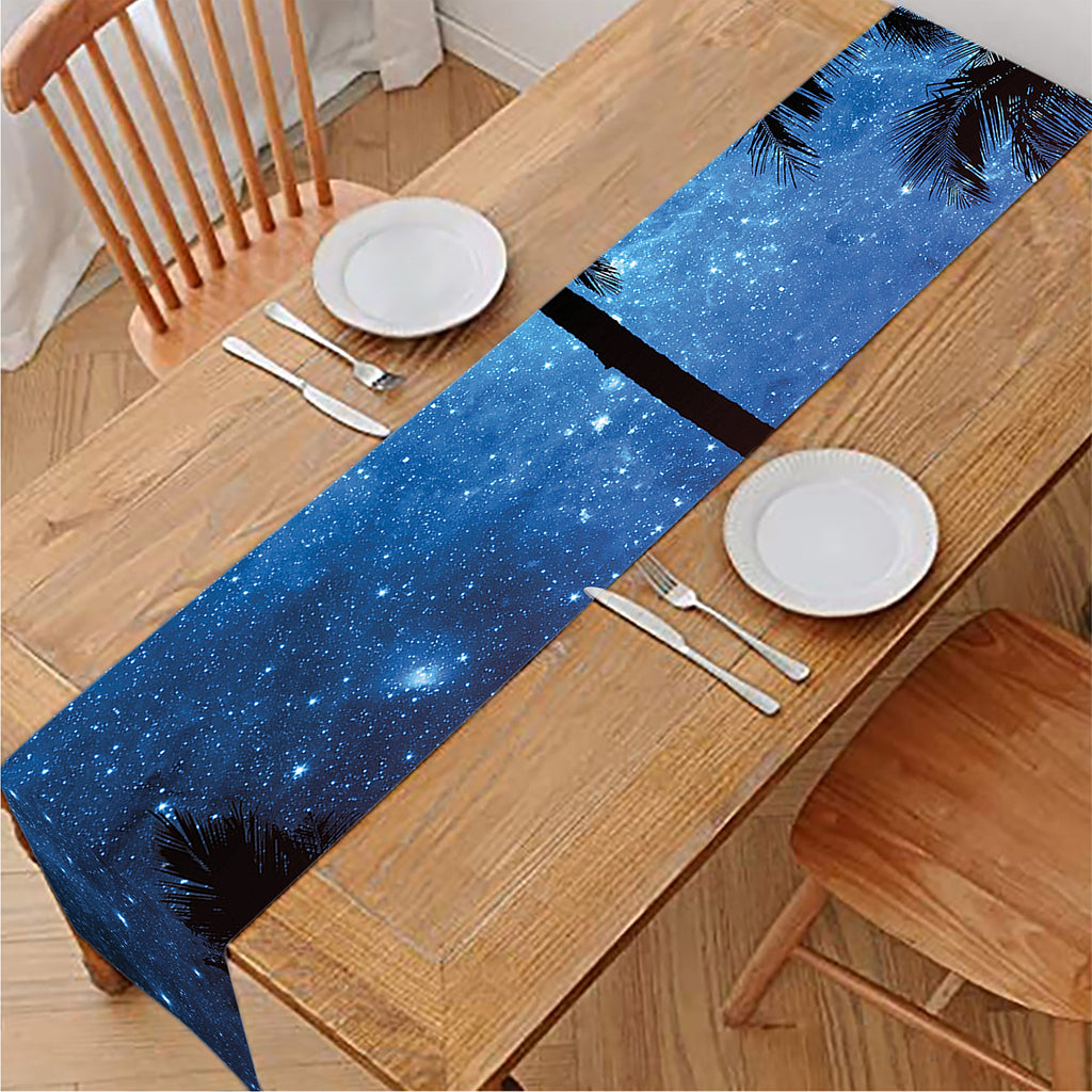 Night Sunset Sky And Palm Trees Print Table Runner