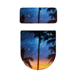Night Sunset Sky And Palm Trees Print Toilet Lid And Tank Cover Set