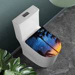 Night Sunset Sky And Palm Trees Print Toilet Lid Cover