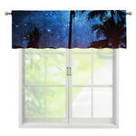 Night Sunset Sky And Palm Trees Print Window Valance