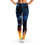 Night Sunset Sky And Palm Trees Print Women's Leggings