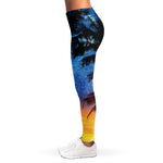 Night Sunset Sky And Palm Trees Print Women's Leggings